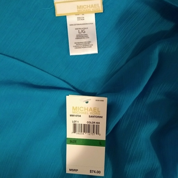 New Michael Kors Cotton One Shoulder Swim Cover - Picture 6 of 6